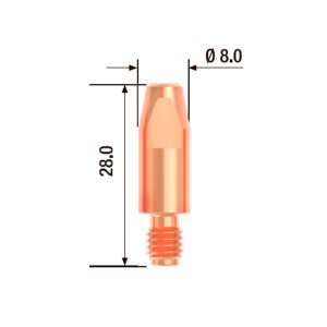 FUBAG Контактный наконечник M6х28 мм ECU D=0.9 мм (25 шт.) в Новокузнецке фото