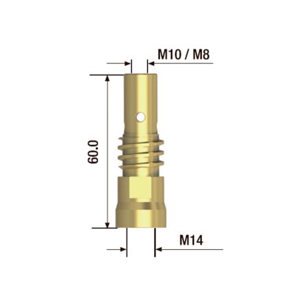 FUBAG Адаптер контактного наконечника сварочного аппарата  M10х60 мм (2 шт.) в Новокузнецке фото