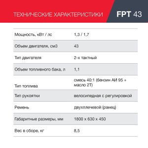 Бензиновый триммер FUBAG FPT 43 в Новокузнецке фото