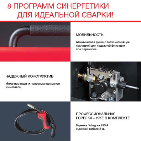 FUBAG Сварочный полуавтомат IRMIG 188 SYN PLUS c горелкой FB 250 3 м в Новокузнецке фото