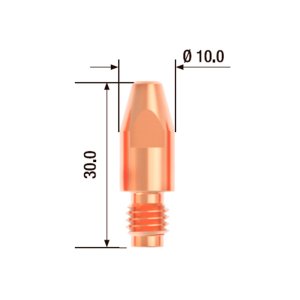 FUBAG Контактный наконечник M8х30 мм ECU D=1.4 мм (10 шт.) в Новокузнецке фото