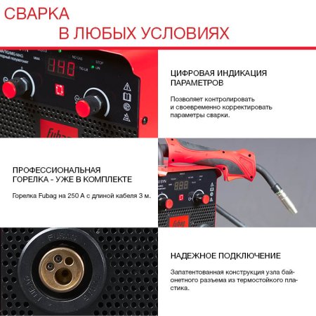 Полуавтомат сварочный FUBAG IRMIG 180 SYN с горелкой 250 А 3 м в комплекте в Новокузнецке фото