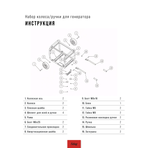 Комплект колес и ручек для генераторов FUBAG в Новокузнецке фото