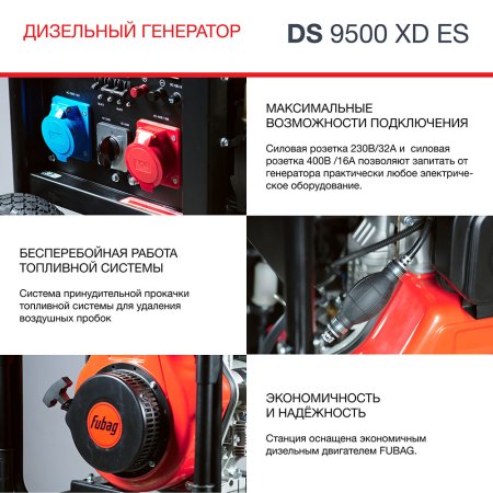 Дизельный генератор (одно- и трехфазный) FUBAG DS 9500 XD ES с электростартером в Новокузнецке фото