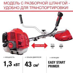 FUBAG Бензиновый триммер FPT 43R + Триммерная леска  сечение витой квадрат L 130 м * 2.4 мм в ПОДАРОК в Новокузнецке фото