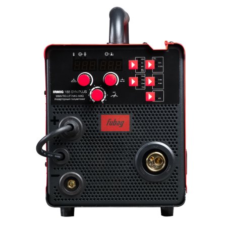 Полуавтомат сварочный FUBAG IRMIG 188 SYN PLUS + горелка FB 250 3m + маска сварщика Хамелеон IR 9-13N S  + сварочные краги на подкладке красные FWGN 10R в ПОДАРОК в Новокузнецке фото